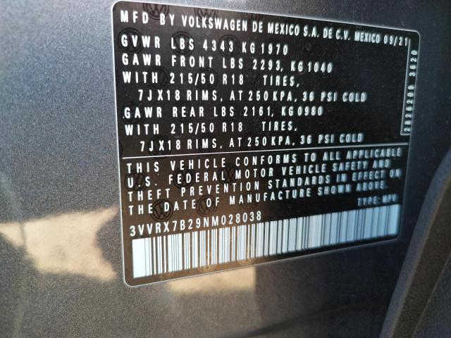 2022 VOLKSWAGEN TAOS SE 3VVRX7B29NM028038