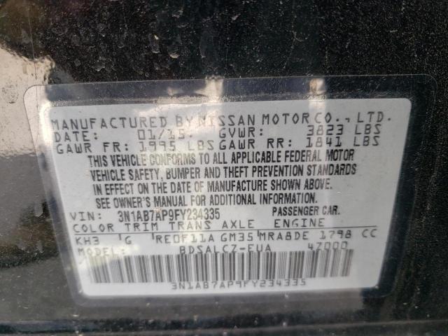 3N1AB7AP9FY234335 Nissan Sentra S 2015. Фото: 9