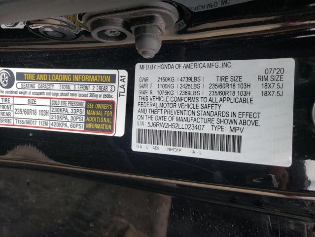 5J6RW2H52LL023407 Honda Cr-V Ex 2020. Фото: 9