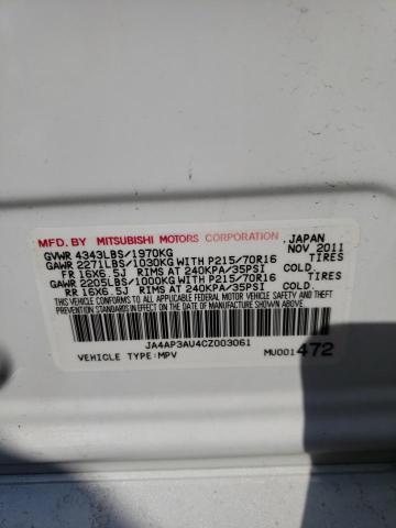 JA4AP3AU4CZ003061 Mitsubishi Outlander 2012. Фото: 9
