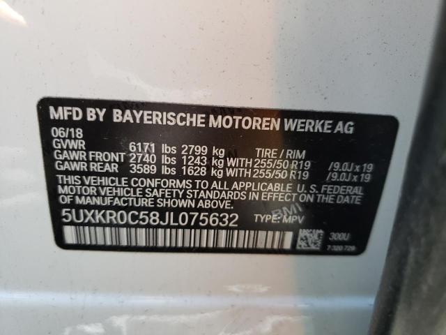 2018 BMW X5 XDRIVE3 5UXKR0C58JL075632