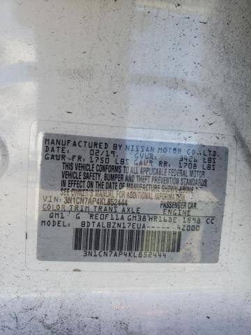 3N1CN7AP4KL852444 Nissan Versa S 2019. Фото: 9