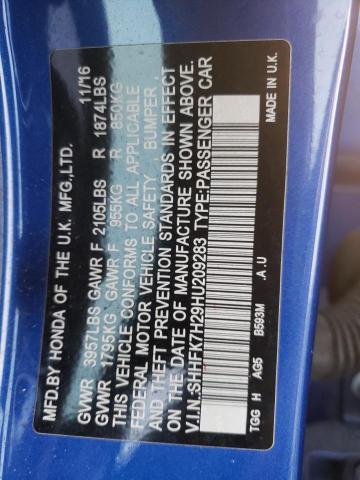 2017 HONDA CIVIC LX SHHFK7H29HU209283