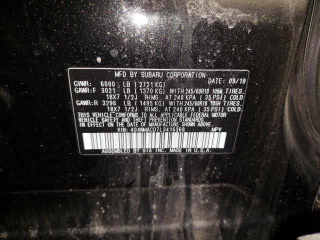 2020 SUBARU ASCENT PRE 4S4WMACD7L3416368