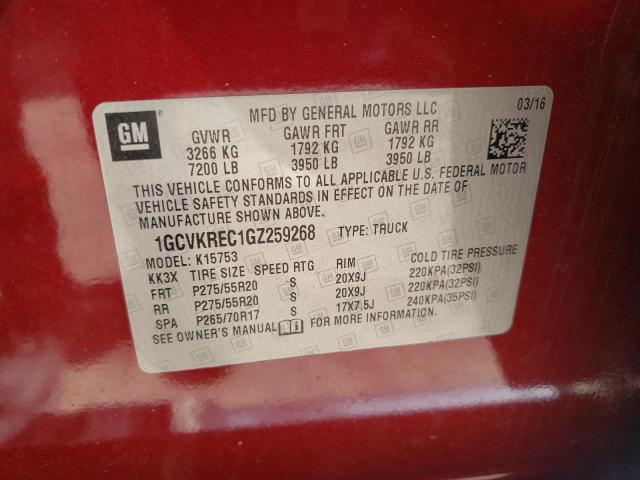 2016 CHEVROLET SILVERADO 1GCVKREC1GZ259268