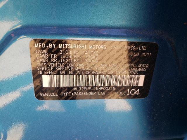 2022 MITSUBISHI MIRAGE ML32FUFJ1NHF00245