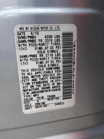 2015 NISSAN ROGUE SELE JN8AS5MT9FW164809