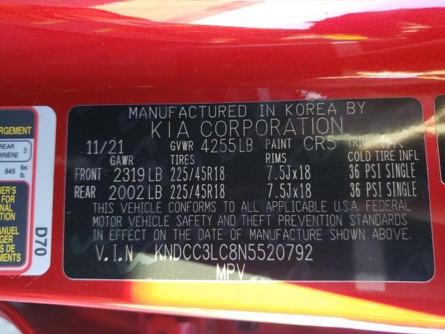 2022 KIA NIRO TOURI KNDCC3LC8N5520792