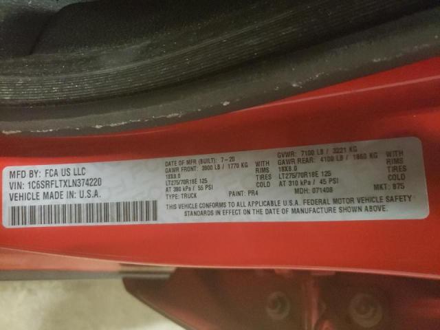 2020 RAM 1500 REBEL 1C6SRFLTXLN374220
