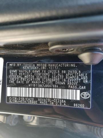 4T1B11HK7JU567684 Toyota Camry L 2018. Фото: 9