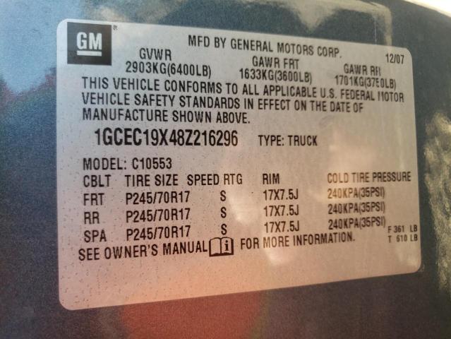 1GCEC19X48Z216296 Chevrolet Silverado 2008. Фото: 9