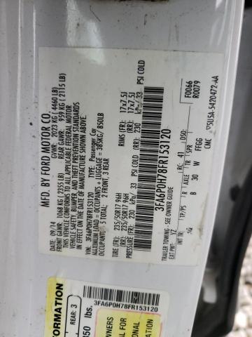 3FA6P0H78FR153120 Ford Fusion Se 2015. Фото: 9