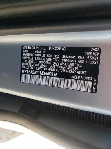 2021 PORSCHE CAYENNE CO WP1BA2AY1MDA40316