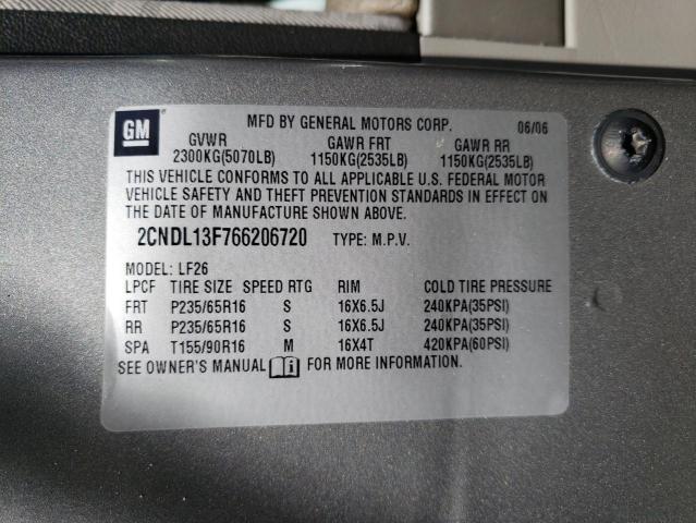 2CNDL13F766206720 Chevrolet Equinox Ls 2006. Фото: 9