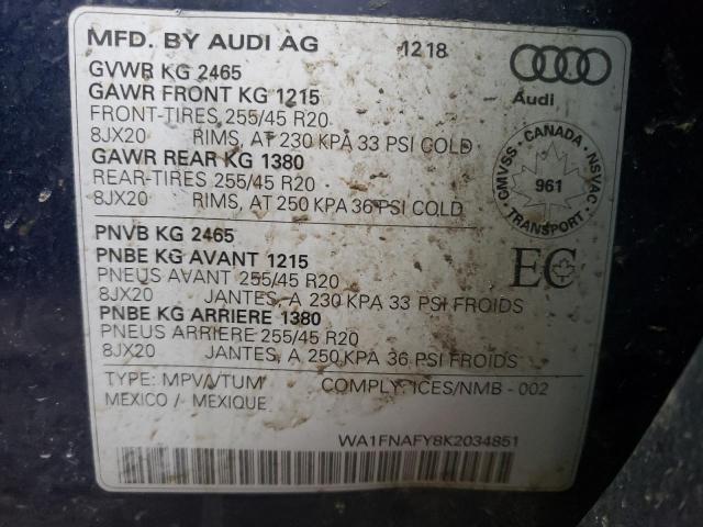2019 AUDI Q5 TECHNIK WA1FNAFY8K2034851