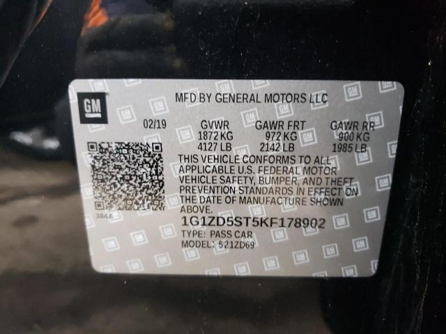 2019 CHEVROLET MALIBU LT 1G1ZD5ST5KF178902