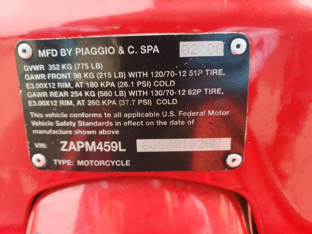 2006 VESPA GTS 250 ZAPM459L665001826