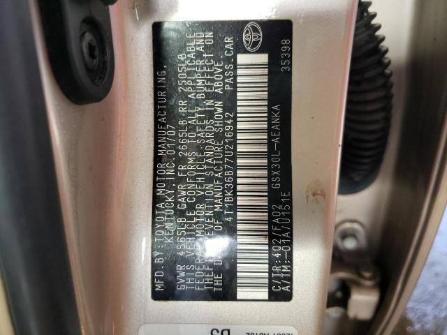 4T1BK36B77U216942 Toyota Avalon Xl 2007. Фото: 9