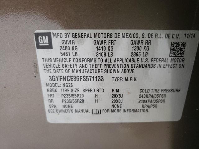 CADILLAC SRX 2015 BEIGE Photo 10