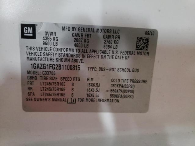 1GAZG1FG2B1100815 Chevrolet Express G3 2011. Фото: 9