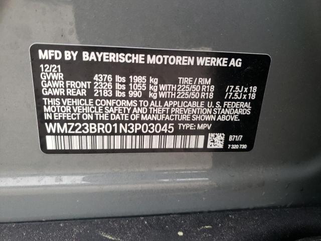 2022 MINI COOPER COU WMZ23BR01N3P03045