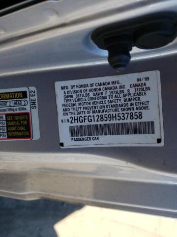 2HGFG12859H537858 Honda Civic Ex 2009. Фото: 9