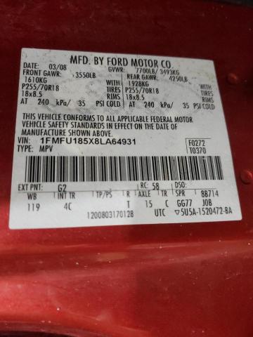 1FMFU185X8LA64931 Ford Expedition 2008. Фото: 9