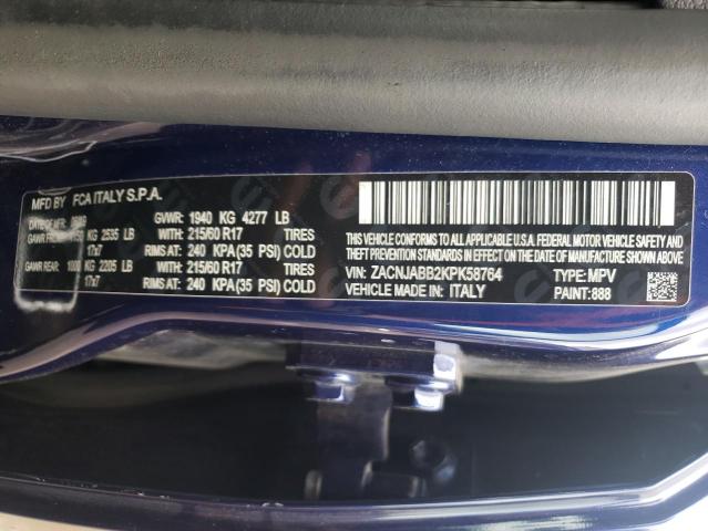 2019 JEEP RENEGADE ZACNJABB2KPK58764