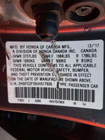 2018 HONDA CIVIC LX 2HGFC2F59JH517926