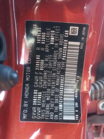 JHMFC1F35KX009827 Honda Civic Ex 2019. Фото: 9