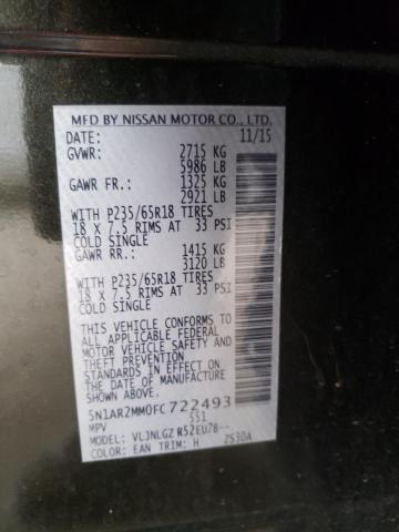 2015 NISSAN PATHFINDER 5N1AR2MM0FC722493