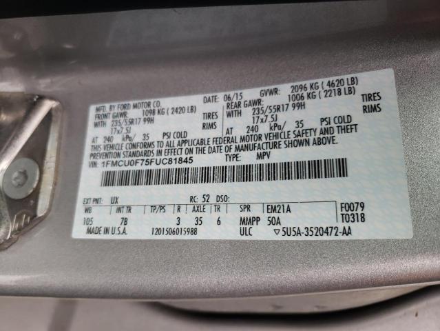 2015 FORD ESCAPE S 1FMCU0F75FUC81845