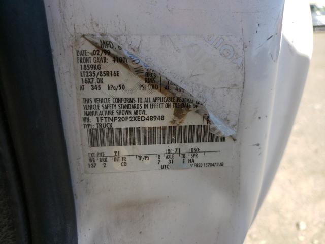 1FTNF20F2XED48948 Ford F250 Super 1999. Фото: 9