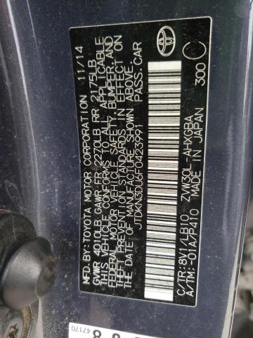 JTDKN3DU6F0423991 Toyota Prius 2015. Фото: 9