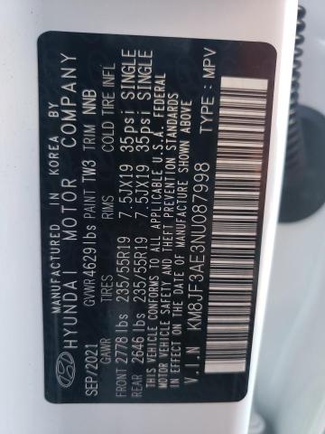 2022 HYUNDAI TUCSON N L KM8JF3AE3NU087998