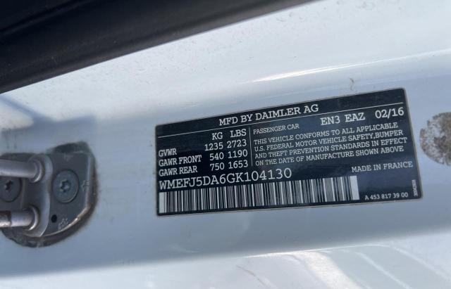 2016 SMART FORTWO WMEFJ5DA6GK104130