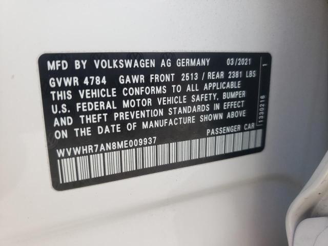 2021 VOLKSWAGEN ARTEON SEL WVWHR7AN8ME009937