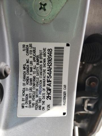 2HGFA1F54AH310148 Honda Civic Lx 2010. Фото: 9
