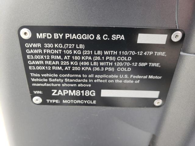 2018 VESPA SPRINT 150 ZAPM818G6J5800452