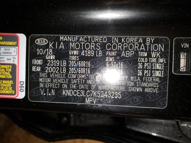 2019 KIA NIRO TOURI KNDCE3LC7K5243235