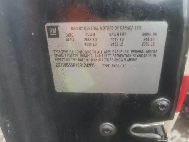 2G1WB55K189124266 Chevrolet Impala Ls 2008. Фото: 9