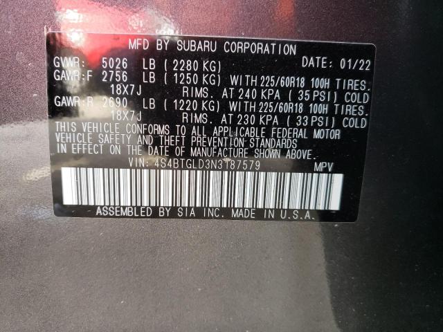2022 SUBARU OUTBACK ON 4S4BTGLD3N3187579