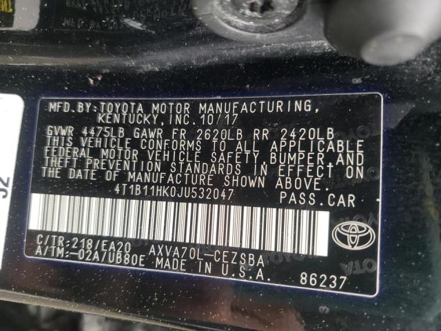 2018 TOYOTA CAMARY SE 4T1B11HK0JU532047