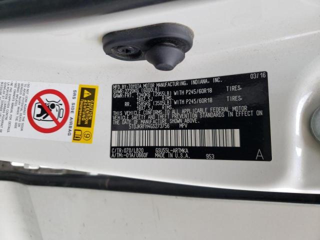 5TDJKRFH4GS273756 Toyota Highlander 2016. Фото: 9