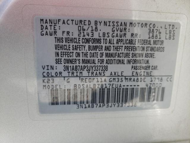 2018 NISSAN SENTRA S 3N1AB7AP3JY337338