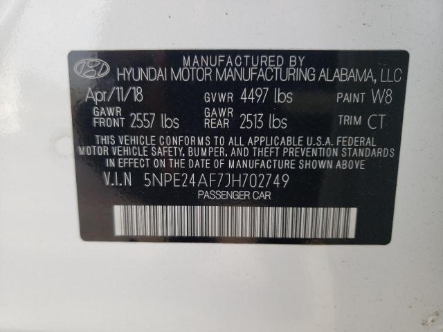 5NPE24AF7JH702749 Hyundai Sonata Se 2018. Фото: 9