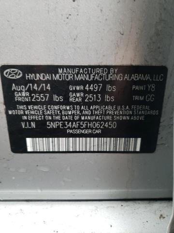 2015 HYUNDAI SONATA SPO 5NPE34AF5FH062450
