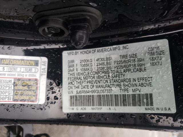 5J6RM4H99GL057337 Honda Cr-V Touri 2016. Фото: 9