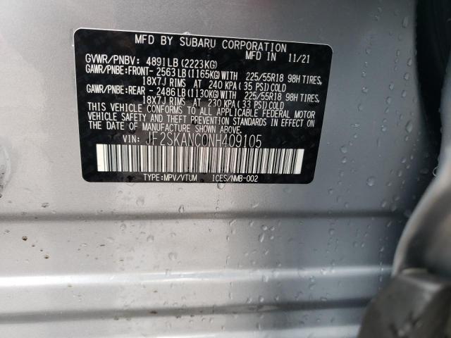 2022 SUBARU FORESTER JF2SKANC0NH409105