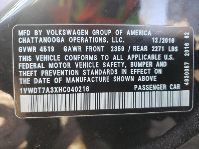 1VWDT7A3XHC040216 Volkswagen Passat R-L 2017. Фото: 9
